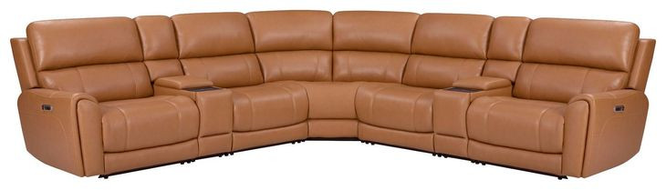 Hancock Apple Cider 7 Piece Zero Gravity Power Reclining Sectional with USB Charging