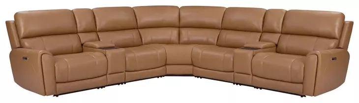 Hancock Apple Cider 7 Piece Zero Gravity Power Reclining Sectional with USB Charging