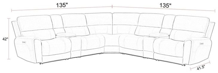 Hancock Bette Hazel 7 Piece Zero Gravity Power Reclining Sectional with USB Charging