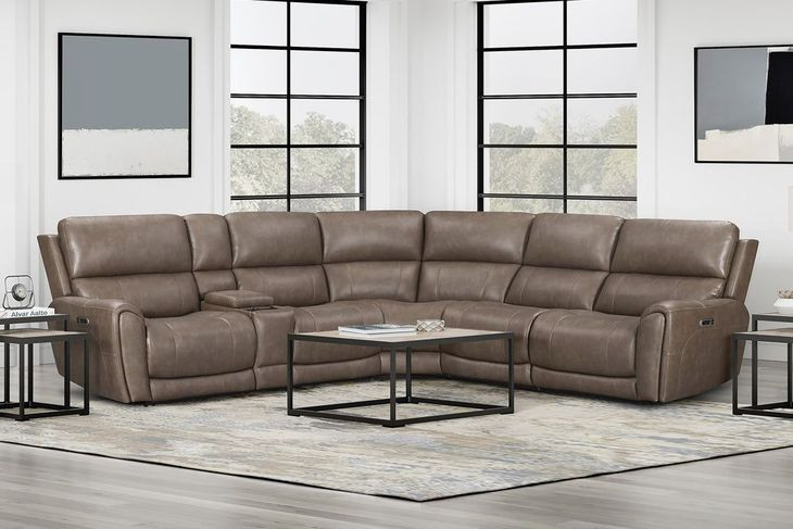 Hancock Bette Hazel 6 Piece Zero Gravity Power Reclining Sectional with USB Charging