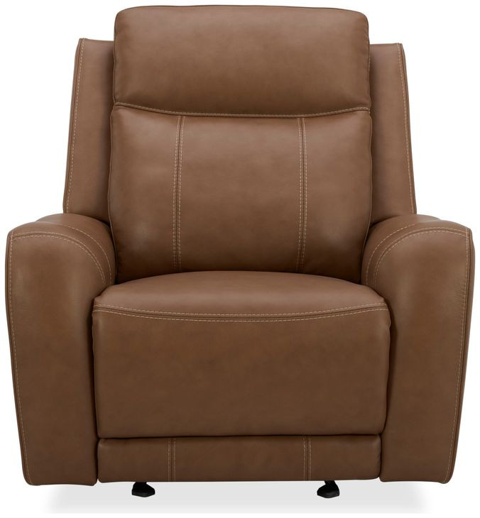 Haywood Butternut Leather Glider Power Recliner with USB Charging