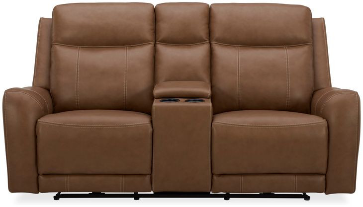 Haywood Butternut Power Reclining Console Loveseat With Power Headrest