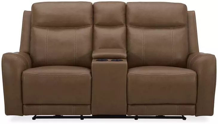 Haywood Butternut 79" Power Reclining Console Loveseat With Power Headrest