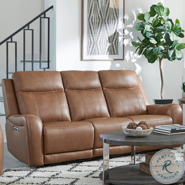 Hawthorne Butternut Power Reclining Sofa with Power Headrest
