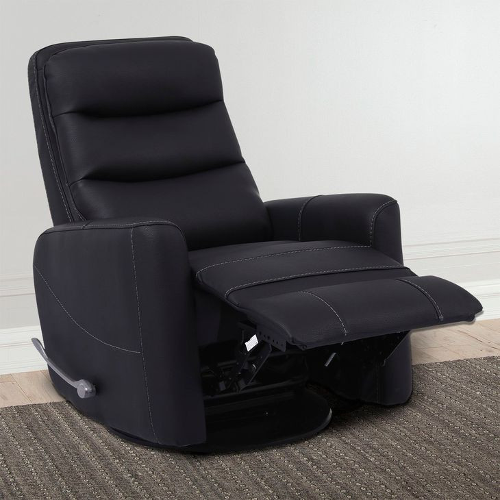 Hercules Black Swivel Glider Recliner with Articulating Headrest