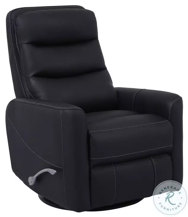 Achilles Black Swivel Glider Recliner with Articulating Headrest