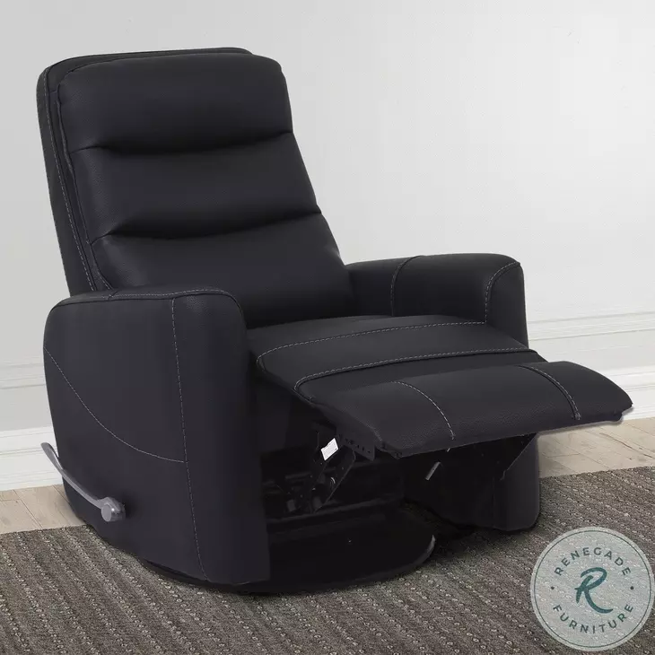 Achilles Black Swivel Glider Recliner with Articulating Headrest
