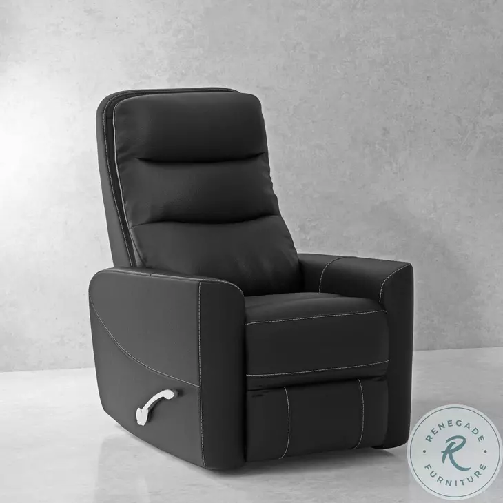 Achilles Black Swivel Glider Recliner with Articulating Headrest