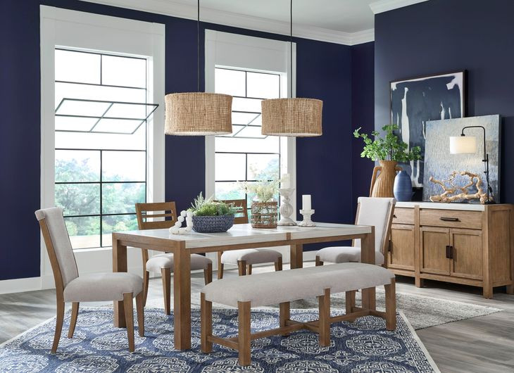 Plum Creek Gray Upholstered Dining Bench