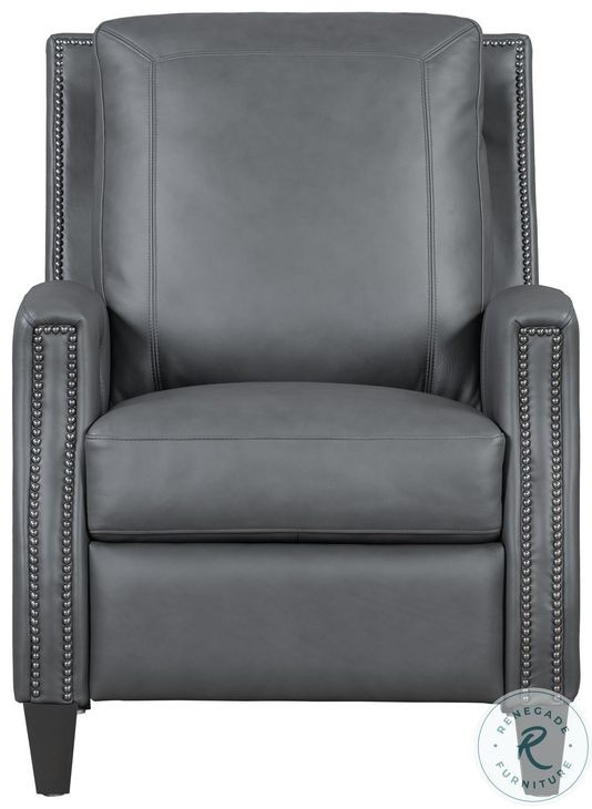 Hollis Echo Grey Leather Power Recliner