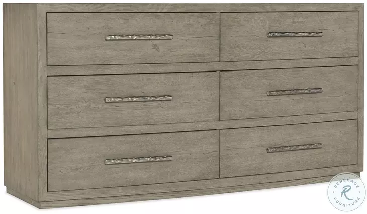 Blue Ridge Soft Smoked Gray Chimney Gap Six Drawer Dresser