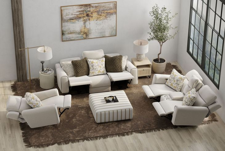 Micah Sand Castered Cocktail Square Ottoman