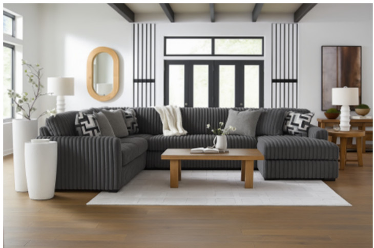 Midnight Madness Gunmetal 4 Piece Chaise Sectional