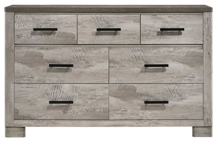 Adam Two Tone Gray 7 Drawer Dresser