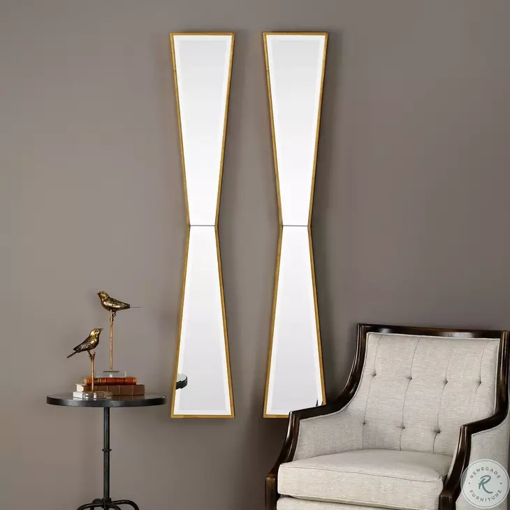 Silviano Lightly Antique Gold Leaf Mirror