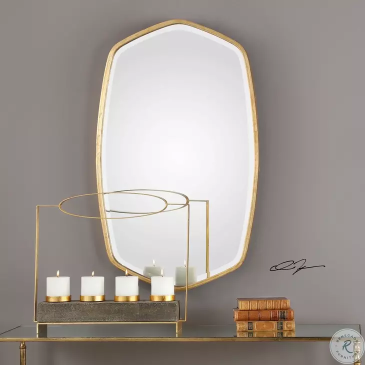 Rosina Lightly Antique Gold Leaf Mirror