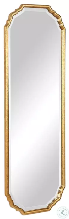 W-00433 Lightly Antiqued, Metallic Gold Leaf Mirror