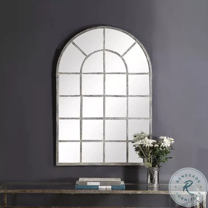 W00442 Antique Rustic Gray Mirror