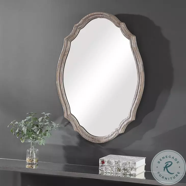 W00456 Distressed Light Ivory Mirror
