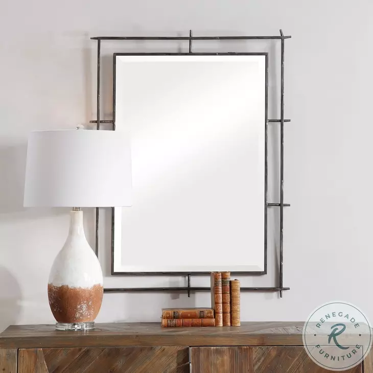 Ironworks Distressed Deep Ebony Mirror