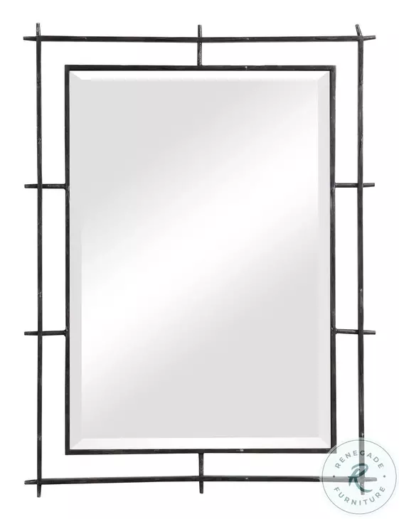 Ironworks Distressed Deep Ebony Mirror