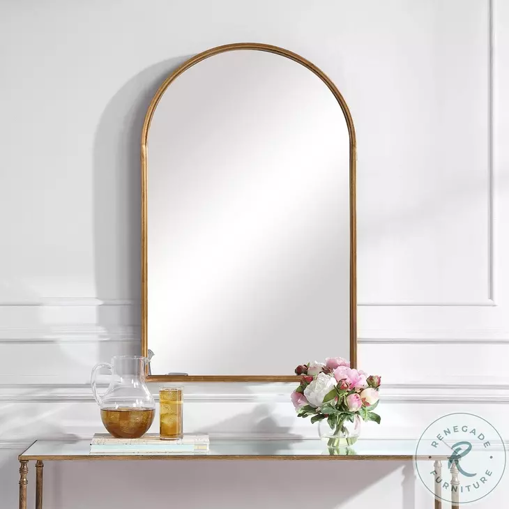 W-00487 Lightly Antiqued Gold Leaf Mirror