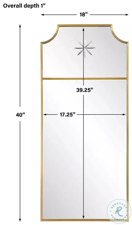 Caddington Satin Brush Brass Mirror