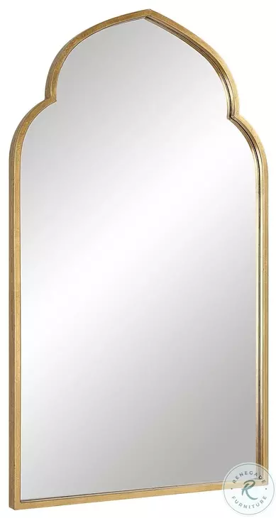 W00534 Lightly Antiqued Gold Leaf Mirror