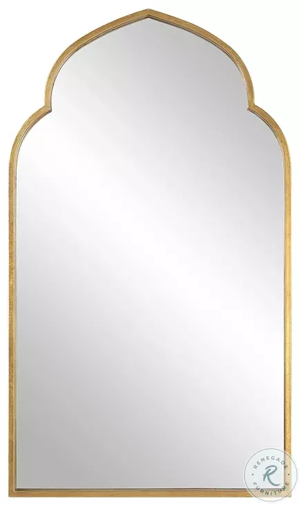 W00534 Lightly Antiqued Gold Leaf Mirror
