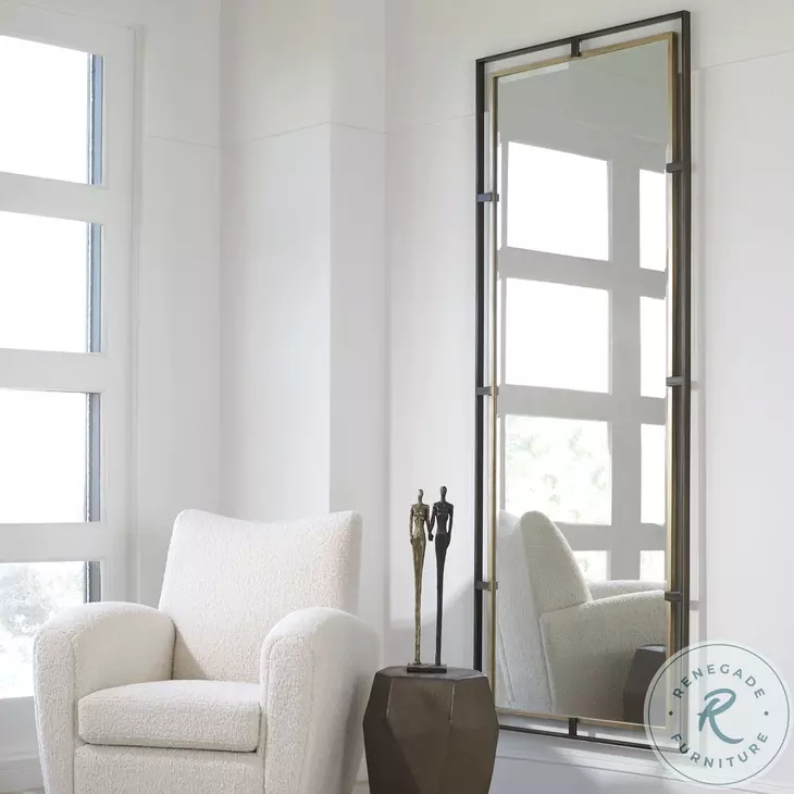 Arlington Rustic Bronze and Gold Leaf Mirror