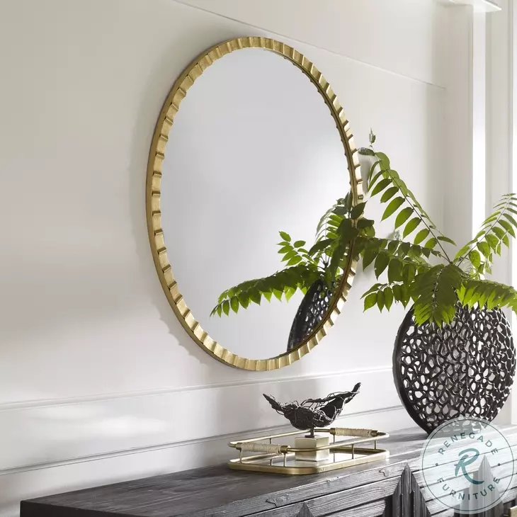 Windward Metallic Gold Leaf Mirror