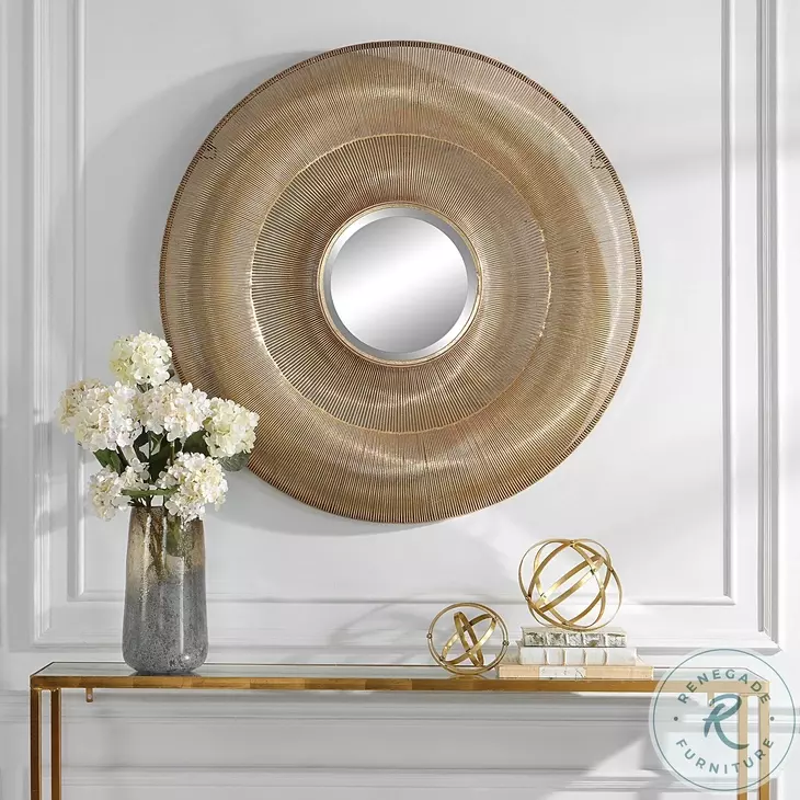 Bauble Brushed Antique Gold Mirror