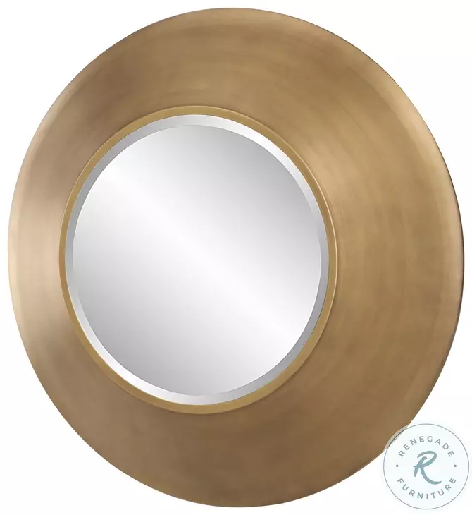 Siona Antique Gold Round Mirror