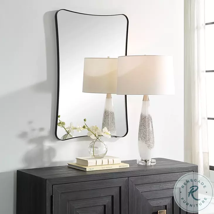 Oswald Satin Black Vanity Mirror