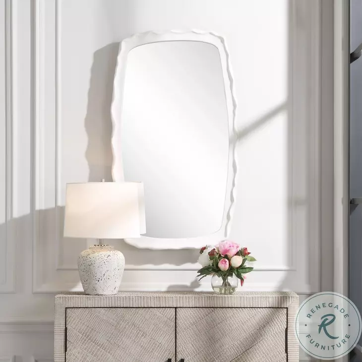 Linestia Matte White Mirror