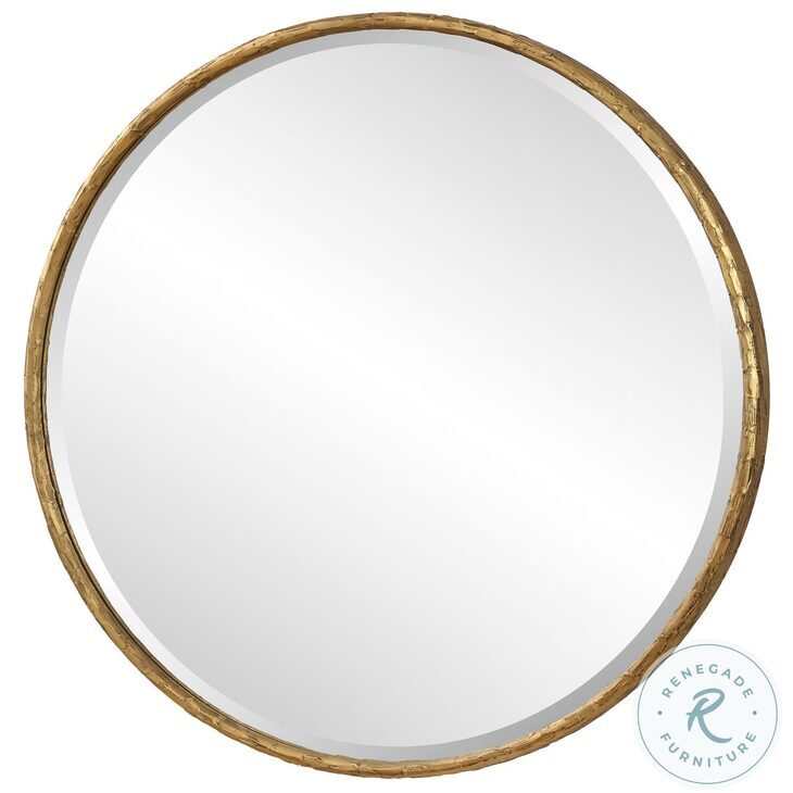 Sutton Aged Gold Round Mirror From Uttermost | Coleman Furniture