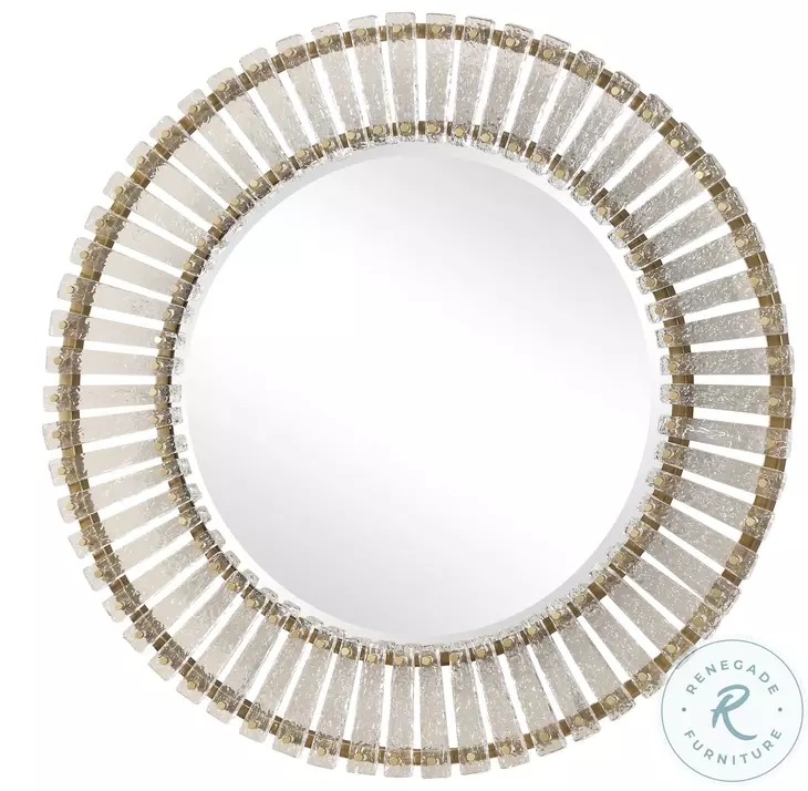 Rustom Brushed Gold Round Mirror