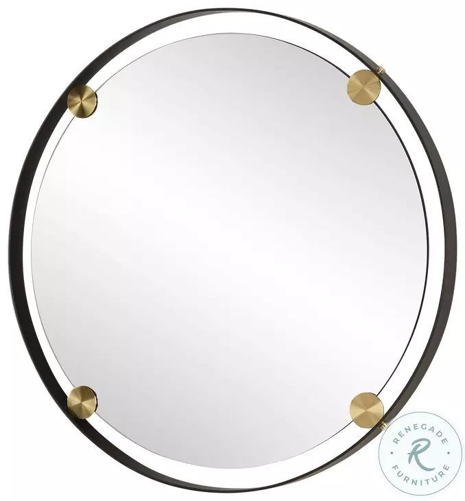 Radius Dark Bronze Round Mirror