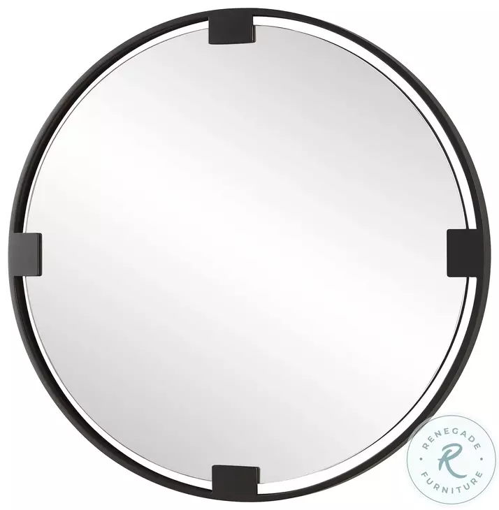 Aurora Dark Bronze Round Mirror