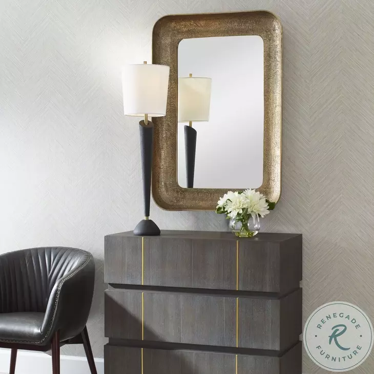 Woodbury Antique Brass Mirror