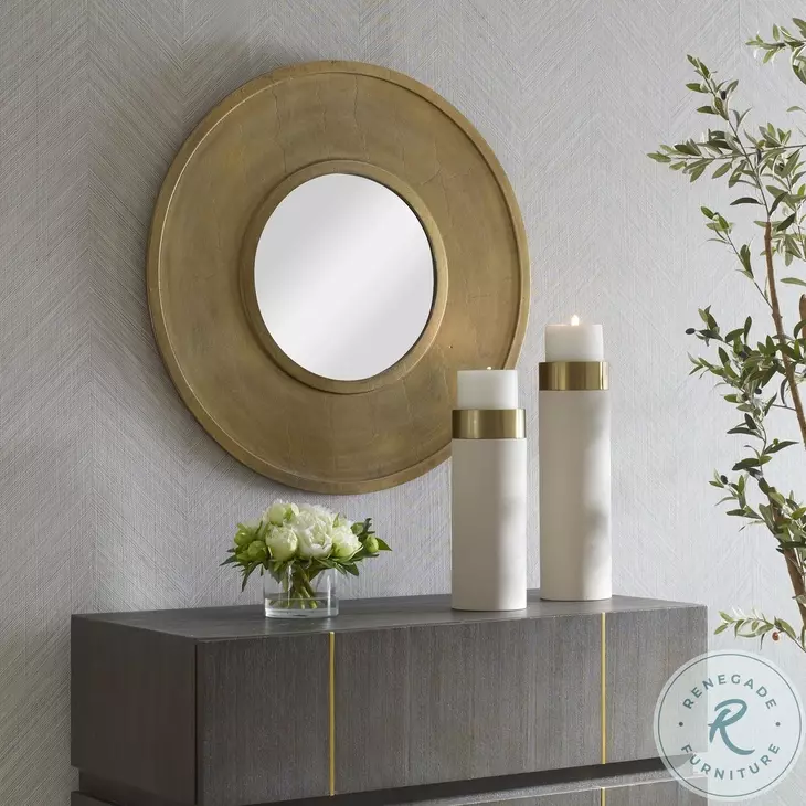 Nicole Antique Brass Mirror