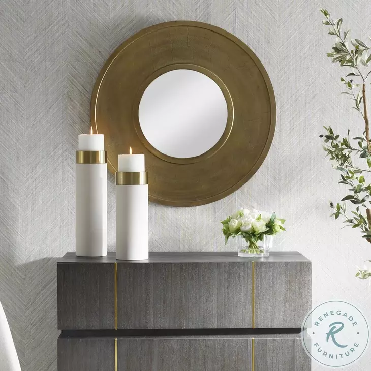 Nicole Antique Brass Mirror