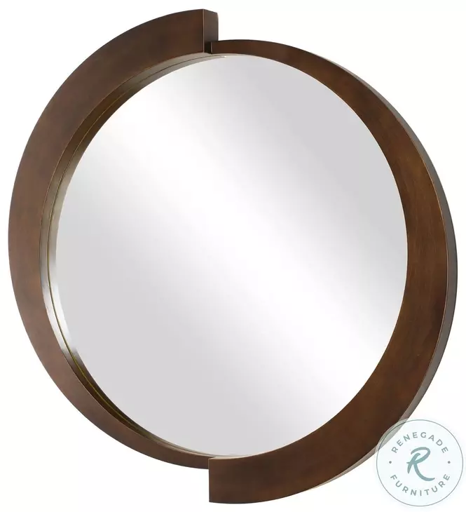 Revelle Brushed Bronze With Champagne Undertones Round Mirror