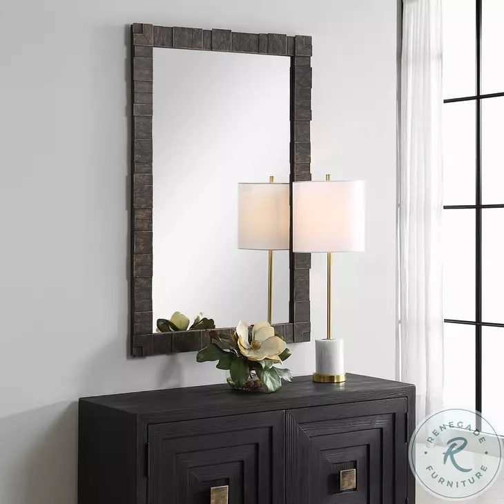Bustella Distressed Dark Bronze Mirror