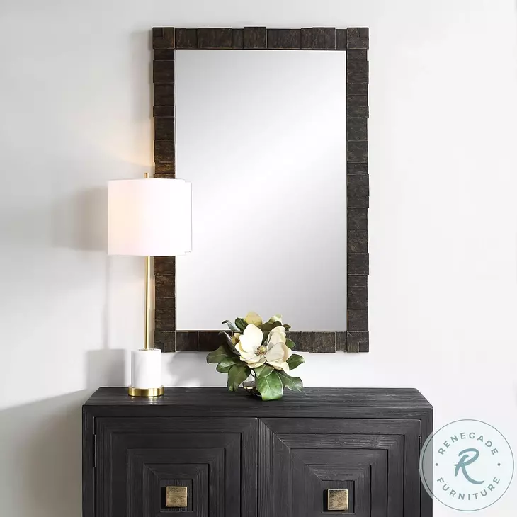 Bustella Distressed Dark Bronze Mirror