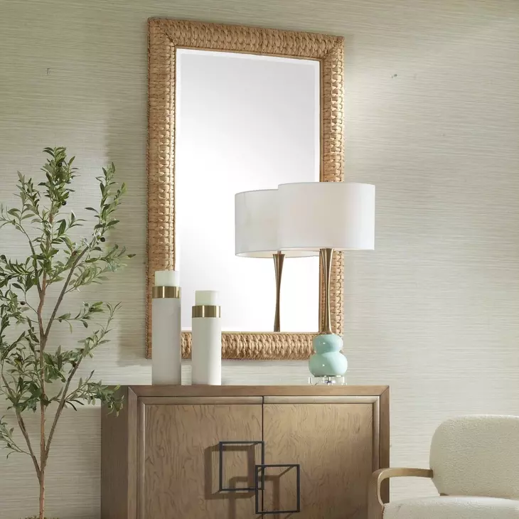 Monterey Brown Rectangular Large Wall Mirror