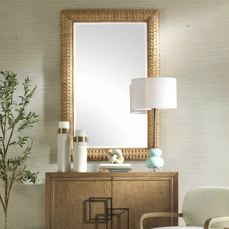 Monterey Brown Rectangular Large Wall Mirror