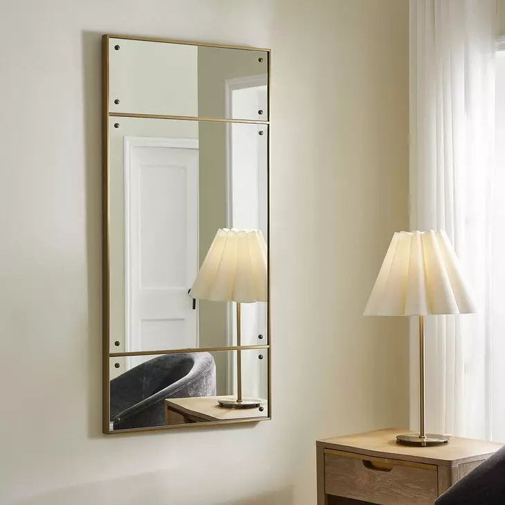 Oakley Brass and Bronze Rectangular Wall Mirror