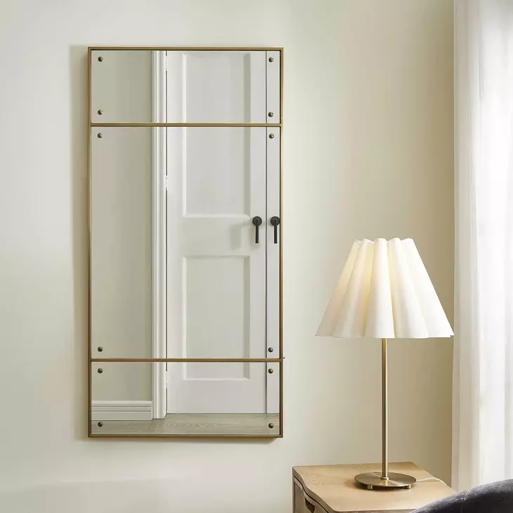 Oakley Brass and Bronze Rectangular Wall Mirror