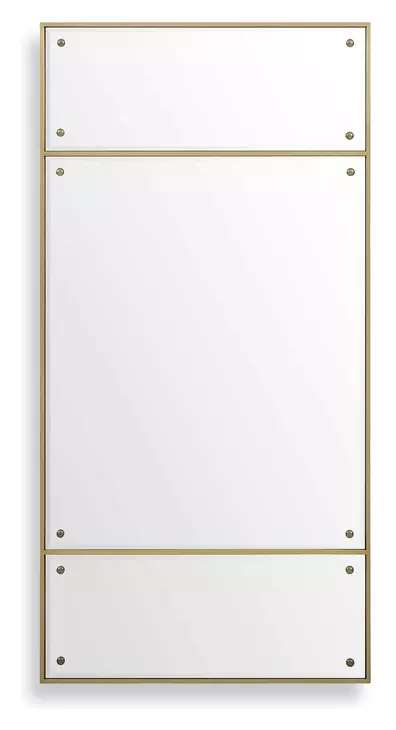 Oakley Brass and Bronze Rectangular Wall Mirror